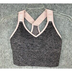 Victoria's Secret PINK Seamless Lightly Lined Racerback Sports Bra Gray Women M